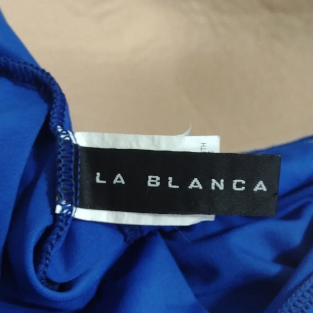 La Blanca Island Goddess Royal Blue Swim Dress Size 14